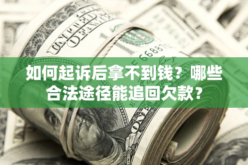 济南如何起诉后拿不到钱？哪些合法途径能追回欠款？