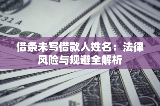 济南借条未写借款人姓名：法律风险与规避全解析