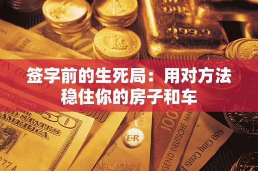济南签字前的生死局：用对方法稳住你的房子和车